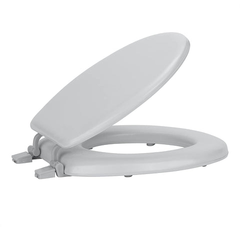 Oakestry Fantasia 17 Inch Soft Standard Vinyl Toilet Seat, Silver, One Size Fits All