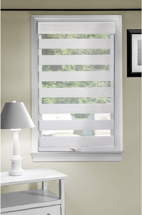 Oakestry Cordless Celestial Sheer Double Layered Shade, 27 by 72&#34;, White (CC2772WH02)