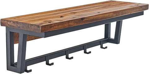 Oakestry Claremont 40&#34; L Rustic Wood Coat Hook and Bench Set