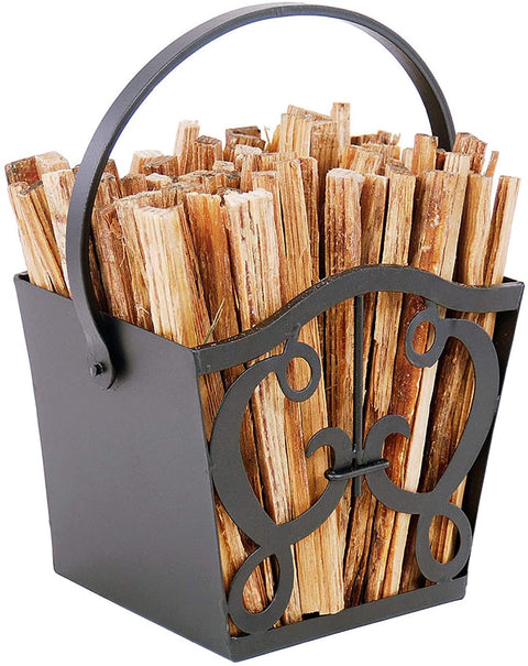 Oakestry cypher fatwood holder basket caddy graphite lumber storage organizers fireplace log holder indoor firewood carrier metal holders tools covers fire wood container