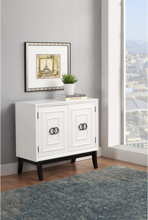 Alpine Furniture Zen Accent Chest w/Cabinet, White