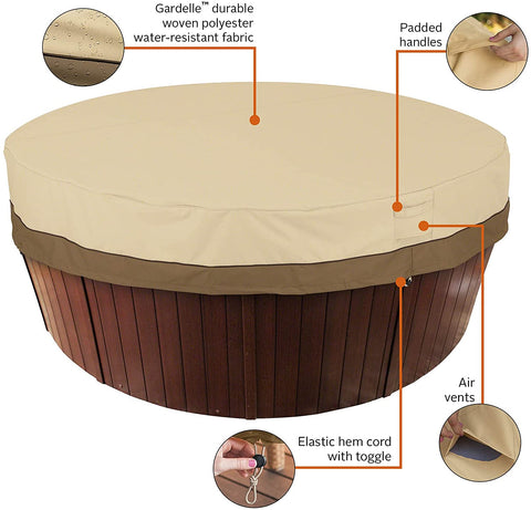 Oakestry Veranda Water-Resistant 84 Inch Round Hot Tub Cover