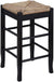 Oakestry Square Rush Seat Counter Height Stool, 24-Inch, Black