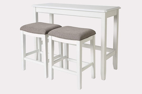 Oakestrye Sofa Table with Two Stools Counter Set, Distressed White