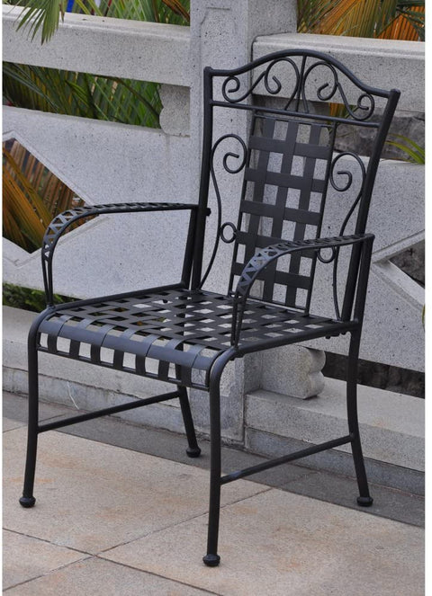 Oakestry Mandalay Iron Patio Chair - Set of 2