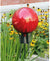 Oakestry G12-RD-C Gazing, Red 12 inch Glass Garden Globe Ball Sphere, 12