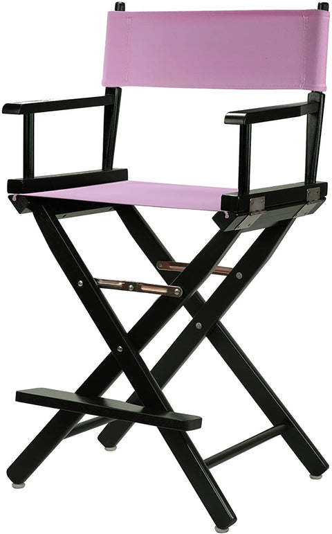 24 Directors Chair Black Frame-Pink Canvas