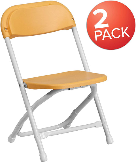 Oakestry 2 Pk. Kids Yellow Plastic Folding Chair