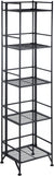 Oakestry Xtra Storage 5 Tier Folding Metal Shelf, Black