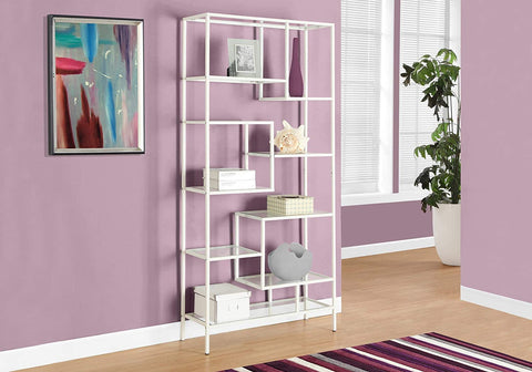 Oakestry , Bookcase, Ladder with 2-Storage Drawers, Cappuccino, 69&#34;H