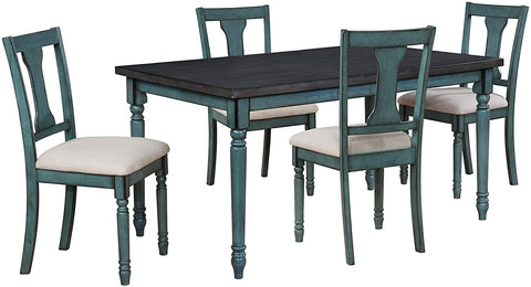 Oakestry Oakestry Willow 5pc Teal Dining Set