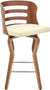 Oakestry Verne 26&#34; Swivel Cream Faux Leather and Walnut Wood Bar Stool