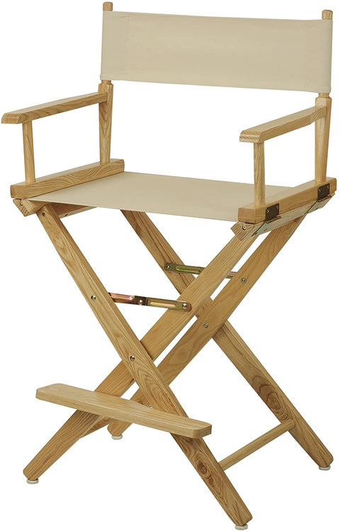 Extra-Wide Premium 24 Directors Chair Natural Frame W/Natural Color Cover