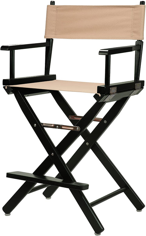 24 Directors Chair Black Frame-Tan Canvas