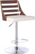 Oakestry Storm Barstool in Cream Faux Leather, Walnut Wood and Chrome Finish