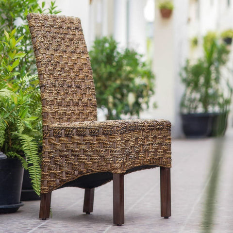 Oakestry Furniture Piece Manila Abaca/Rattan Wicker Dining Chair (Set of 2)