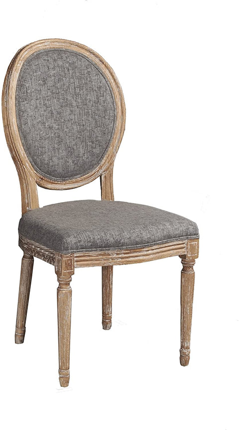 Oakestry Avalon Wood Oval Back Set of Two Dining Chairs in Gray