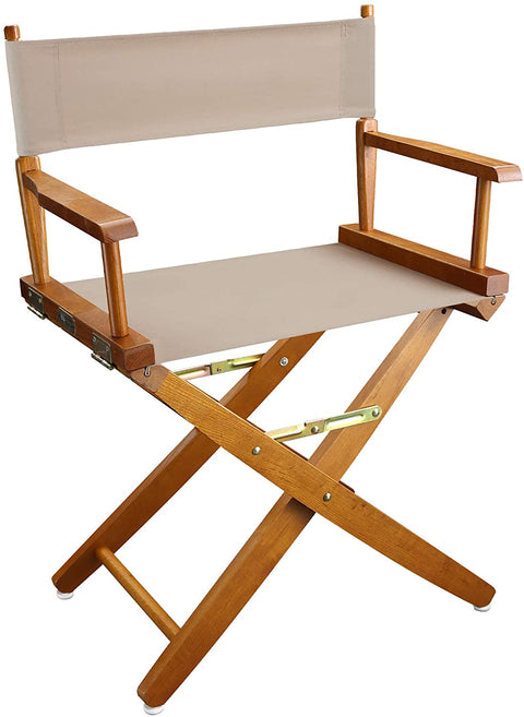 Oakestry Extra-Wide Premium 18&#34; Director&#39;s Chair Mission Oak Frame with Natural Canvas