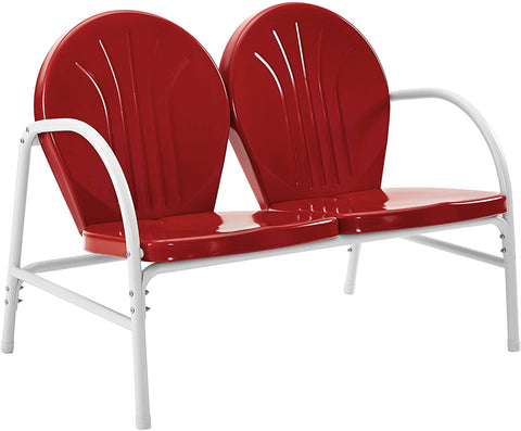 Oakestry Griffith Metal Outdoor Loveseat, Red