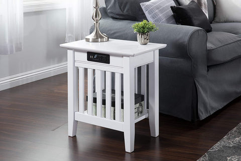 Oakestry Mission End Table, Chair Side (22&#34; x 14&#34;), White