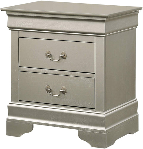 Oakestry Louis Phillipe , Silver Champagne Nightstand, 24&#34; H X 22&#34; W X 16&#34; D