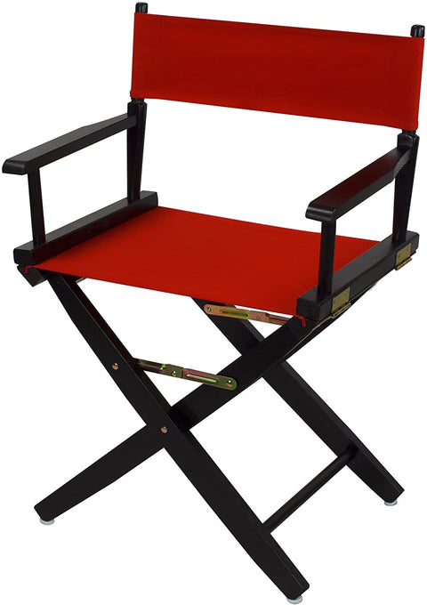 Extra-Wide Premium 18 Directors Chair Black Frame W/Red Color Cover