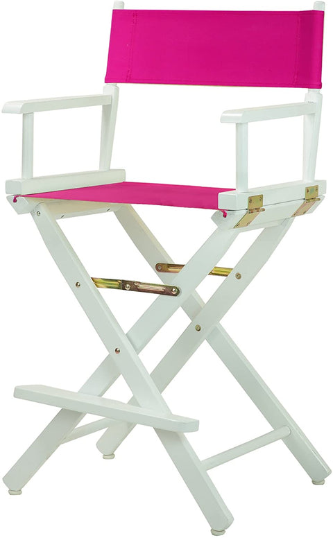 24 Directors Chair White Frame-Magenta Canvas