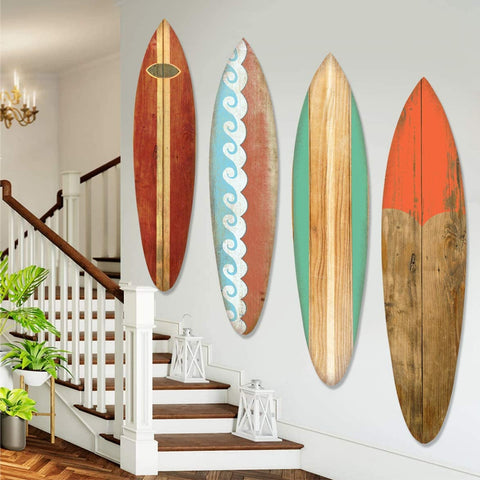 Oakestry Surf On Surfboard Art Wall Decor, Large, Multi-color