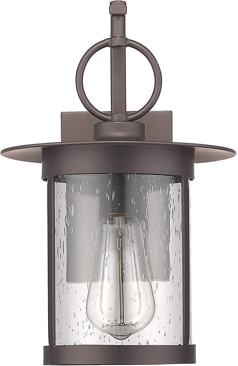 Oakestry CH22047RB12-OD1 Bronze 12&#34; Height Transitional 1 Light Rubbed Outdoor Wall Sconce, 12.2 x 8.07 x 9.84