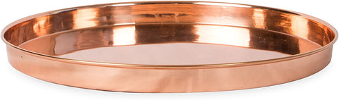 Oakestry TRY-R12 12 inch Copper Round Tray, 12-inch