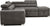 Oakestry Thelma Sleeper and Ottoman Sectional Sofa, Grey