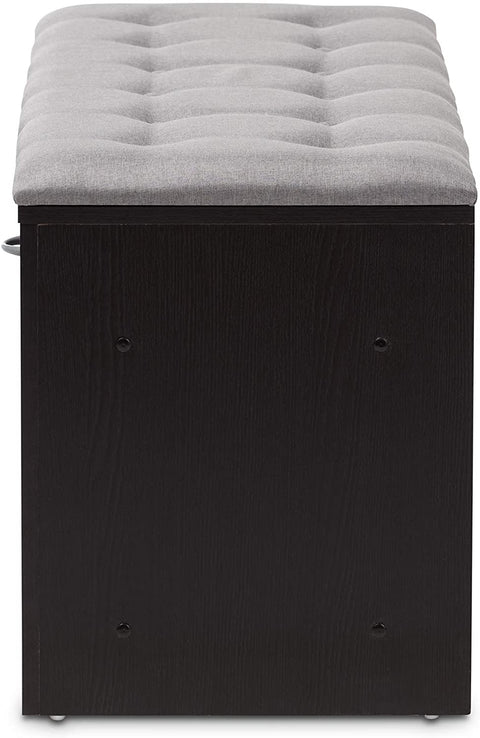 Oakestry 10 Cubby Upholstered Shoe Storage Bench in Gray
