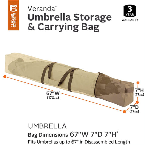 Oakestry Veranda Water-Resistant 67 Inch Oversized Patio Umbrella Storage and Carrying Bag