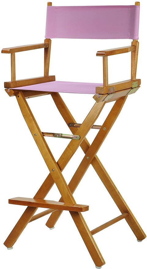 30 Directors Chair Honey Oak Frame-Pink Canvas