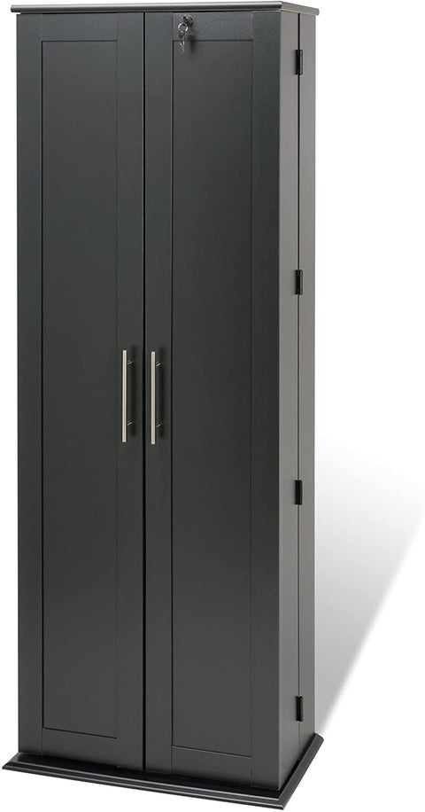 Oakestry Grande Locking Media Storage Cabinet with Shaker Doors Storage Cabinet, Black