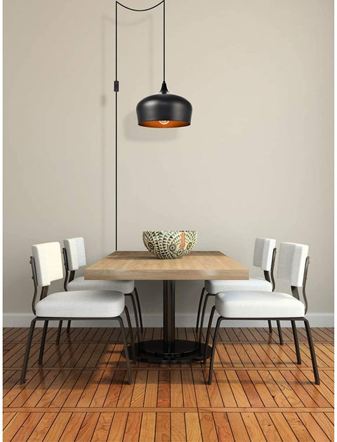 Oakestry Nora 1 Light Black Plug-in Pendant