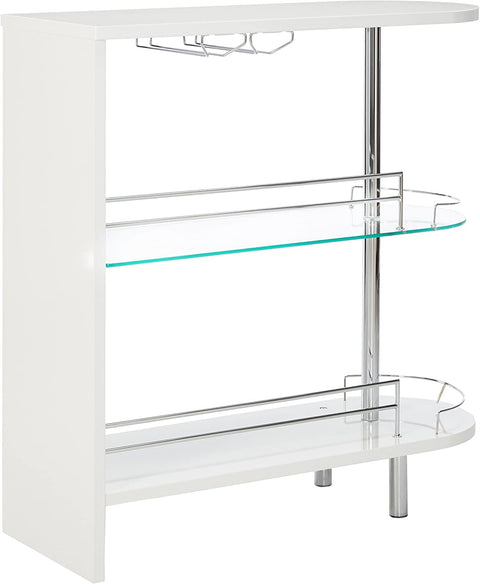 Oakestry 2-Holder Bar Table, Glossy White/Clear