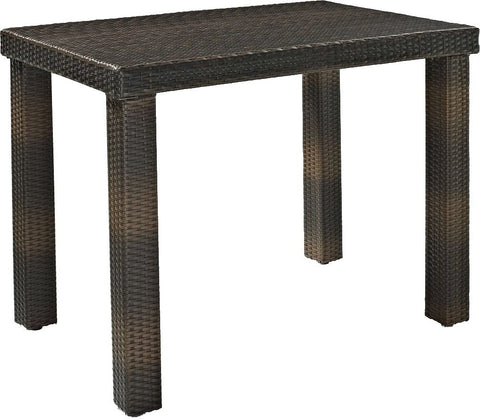 Oakestry Palm Harbor Outdoor Wicker High Dining Table - Brown