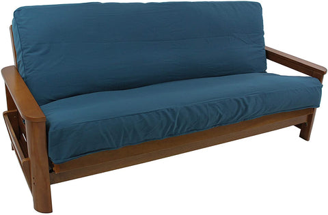 Oakestry Solid Twill Full Size Futon Covers in Indigo-8&#34; Full - 8&#34; Full