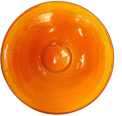 Oakestry Crackle Glass Bowl, 14-in, Mandarin