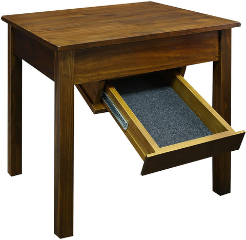 Oakestry Kennedy End Table Drawer, Concealment Furniture, Warm Brown