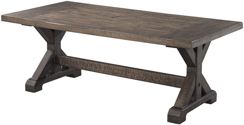 Oakestry Flynn Trestle Coffee Table Transitional/Walnut/Rubber Solid Wood