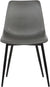 Oakestry Monte Contemporary Dining Chair in Faux Leather with Black Powder Coated Metal Legs, Height, Gray
