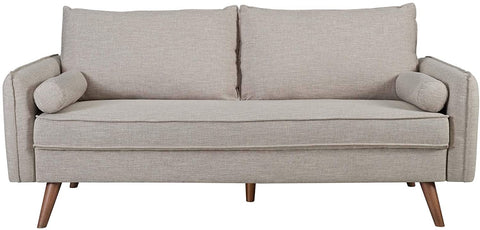 Oakestry Revive Contemporary Modern Fabric Upholstered Sofa In Beige