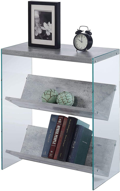 Oakestry SoHo Bookcase, Faux Birch / Glass