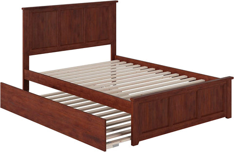 AFI Madison Platform Matching Foot Board with Full Size Urban Trundle Bed, Walnut