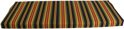 Oakestry Patterned Outdoor Spun Polyester Loveseat Cushion, 45&#34; Wide, Kingsley Stripe Ruby