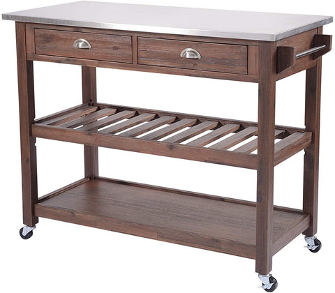 Oakestry Sonoma Kitchen Cart, Chestnut
