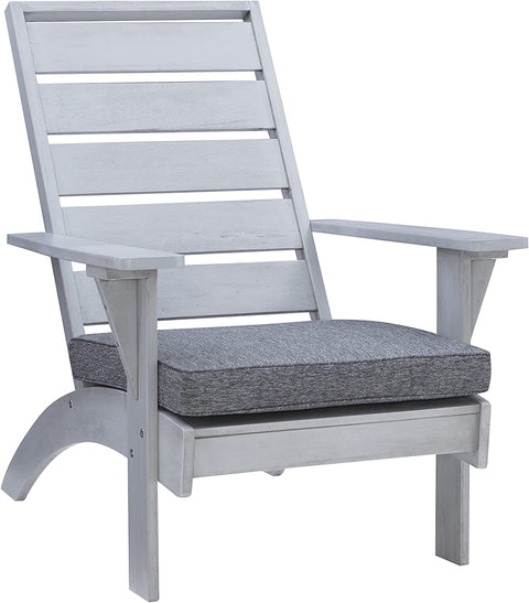 Oakestry Home decor OD16GRY01U Caitlyn Gray Outdoor Chair, Grey