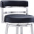 Oakestry Madrid Contemporary 26&#34; Counter Height Barstool in Brushed Stainless Steel Finish and Black Faux Leather
